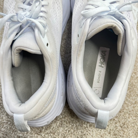 Hoka One One Bondi 8 White Sneakers Shoes 9B - Picture 7 of 7